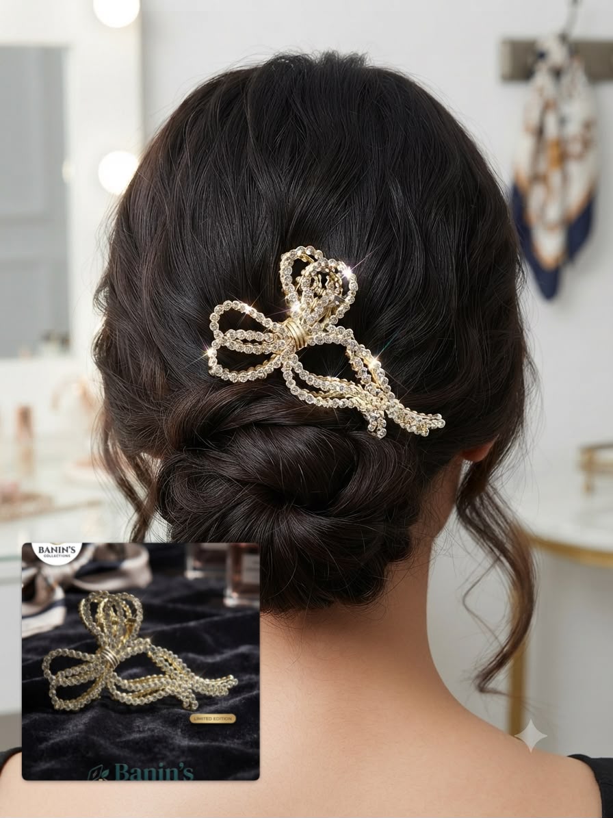 Elegant Pearl & Metal Hair Claw Clips for Women